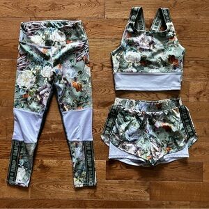 Molo Floral Activewear Set in Sage Green, White and Multicolor